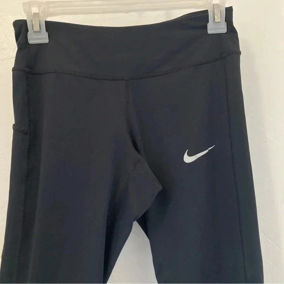 Nike Racer Tight Leggings Women's XS Black Drawstring Running 890371-010‎ Active - Picture 4 of 9